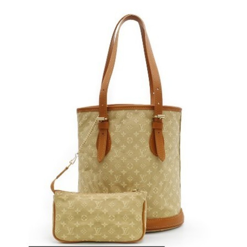 Louis Vuitton Bucket PM Tote Bag Shoulder Bag Monogram Beige